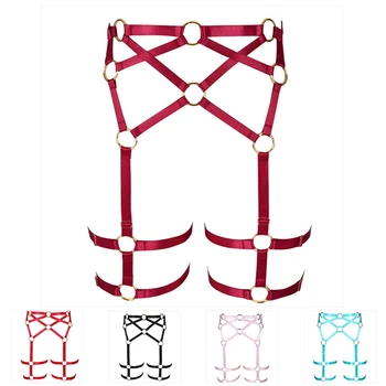 

Strappy Harness Garter Belt Cage High Waist Stockings Suspender Leg Bondage Elastic Adjust Gothic Hollow Out Body Cage Lingerie