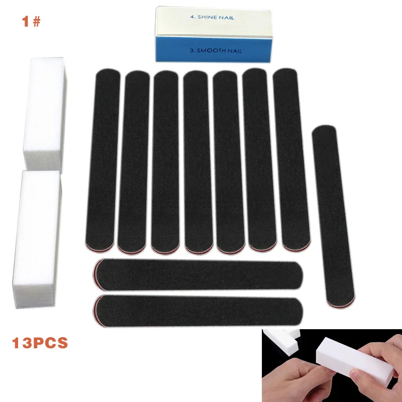 13 шт./компл. инструменты для файлов в 4 направлениях буферный блок декор для ногтей, салон, для маникюра, педикюра Инструменты для ухода за глазами Комплект V9-Drop