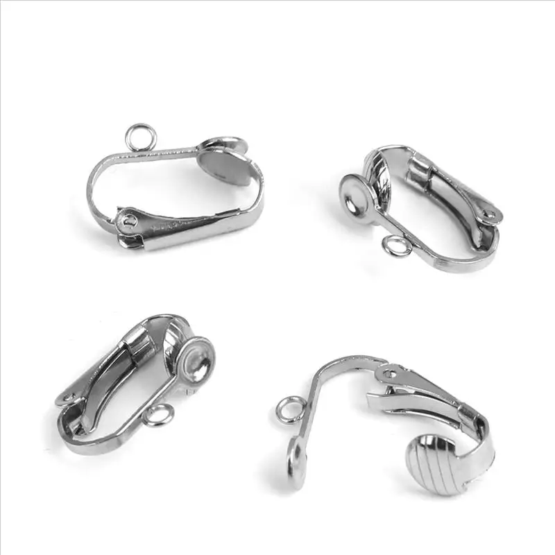DoreenBeads, новинка, серьги-Клипсы из нержавеющей стали, серебряные серьги-клипсы, модные ювелирные изделия для женщин и девочек, подарки W/Loop, 16 мм x 12 мм, 10 шт