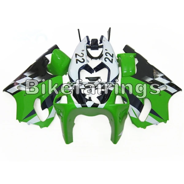Зеленого, белого и черного цвета 22 Обтекатели для Kawasaki 1996 1997 1998 1999 2000 2001 2002 ZX-7R ZX 7R Пластик корпусы Чехлы тела работы ракушками - Цвет: As Picture Shown