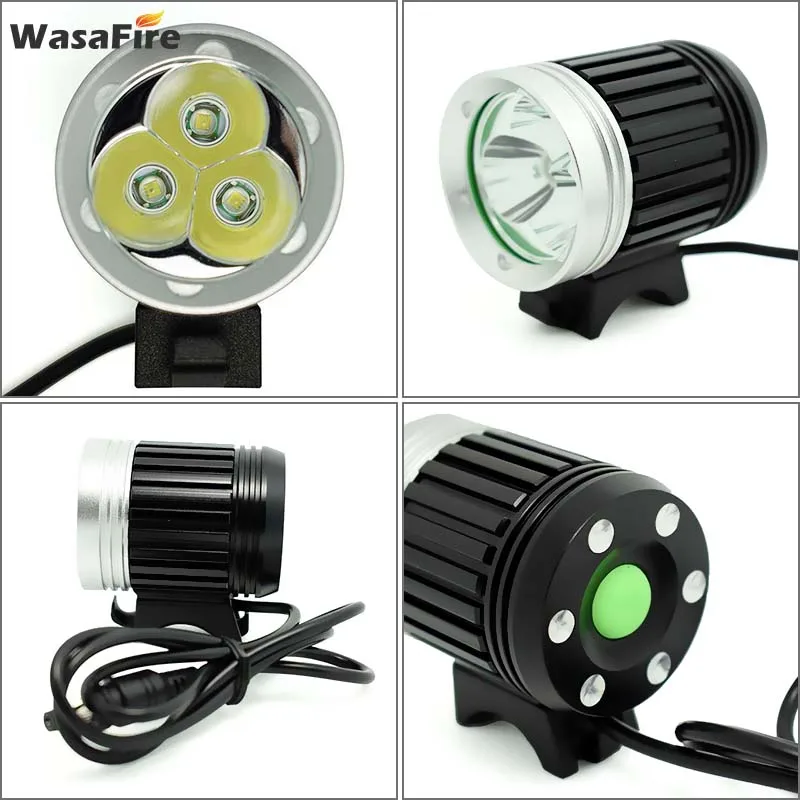 Large battery 3*XML T6 LED HeadLight 4000lm 3 Modes Mountain Bike Light Bicycle Lamp HeadLamp Front Lights Riding Cycling Sport