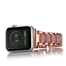 

Lady strap for Apple Watch band 44mm 40mm iWatch 38mm 42mm Bling Stainless Steel bracelet strap apple watch series 7 6 watchband