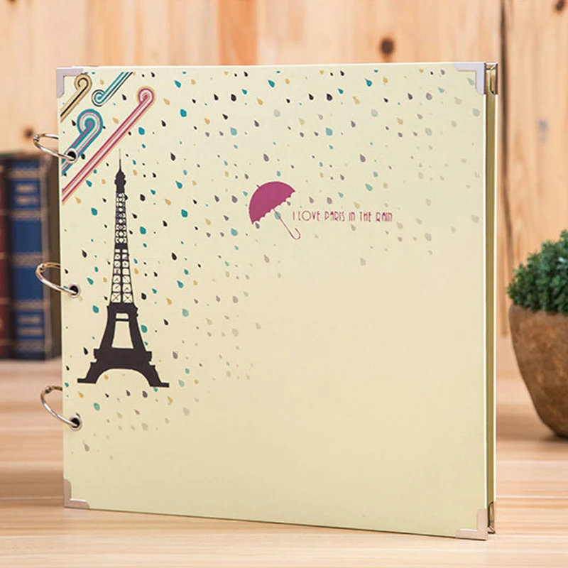 Черный 16 polegada artesанальный сделай сам для фотографий criativo Album de fotos casal romântico amor memorial presente de Aniversario - Цвет: Черный