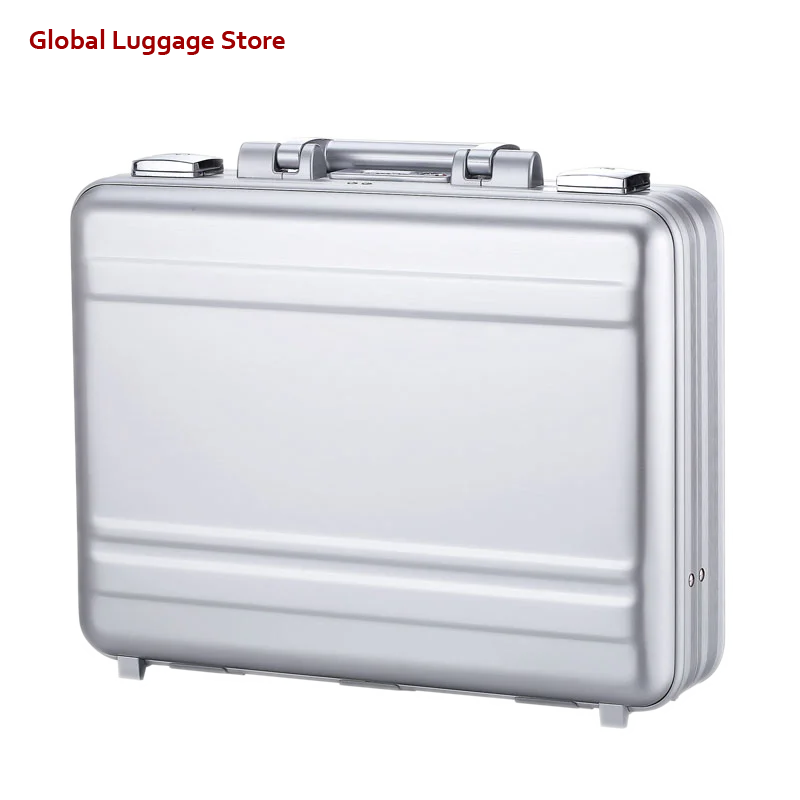 Luxury Aluminum Magnesium Alloy Toolbox Full Metal Hairdressing Tool Box Medical Equipment Case Silver Briefcase |