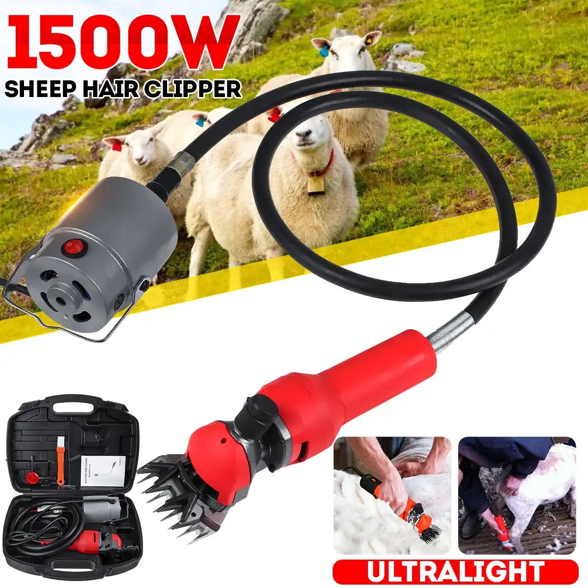 900W Electric Sheep Goat Shears Animal Grooming Shearing Wool Scissor Clipper