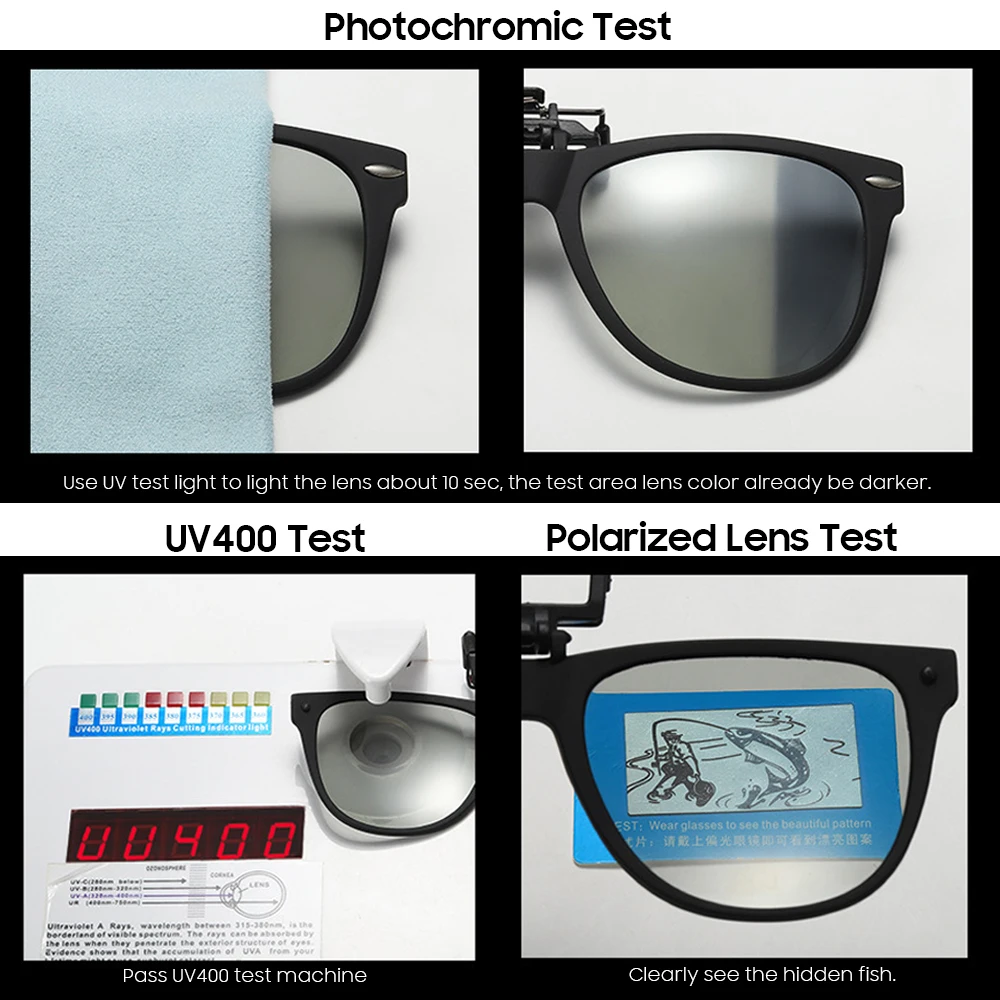 VIVIBEE мужские фотохромные поляризованные линзы флип-ап клип на солнцезащитные очки для женщин вождения солнцезащитные очки с зажимами трендовый продукт