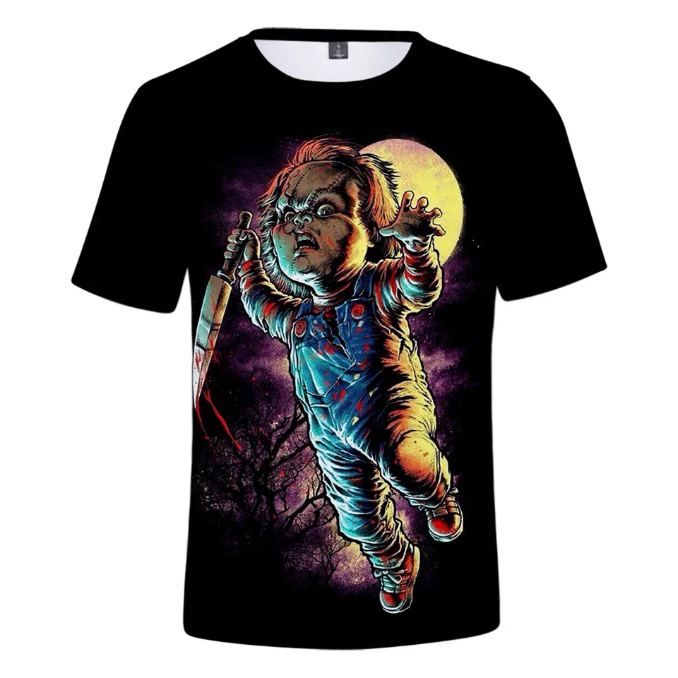 Seed Of Chucky 3D Pop T-shirts Ghost Doll Men/Women T Shirt Cool Print Horror Movie Boy TShirts Casual Clothes | Мужская одежда