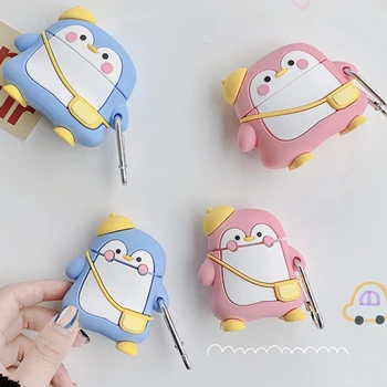

For Airpods Pro 3D Cute Cartoon Hat Backpack Penguin Earpods Case for Apple Airpods 1 2 3 Couple Lovers Wireless Earphone Cover