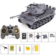 Tanque militar alemán Tiger LCF 1:18, 2,4G, modelo de tanque de batalla RC, juguete con sonido de humo, efecto de luz