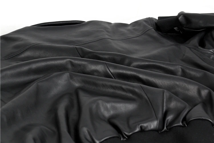 Winter Army Military Flight Bomber Jacket Men Faux Fur Coat New Black PU Leather Jacket Male Motorcycle Biker Jacket Coat