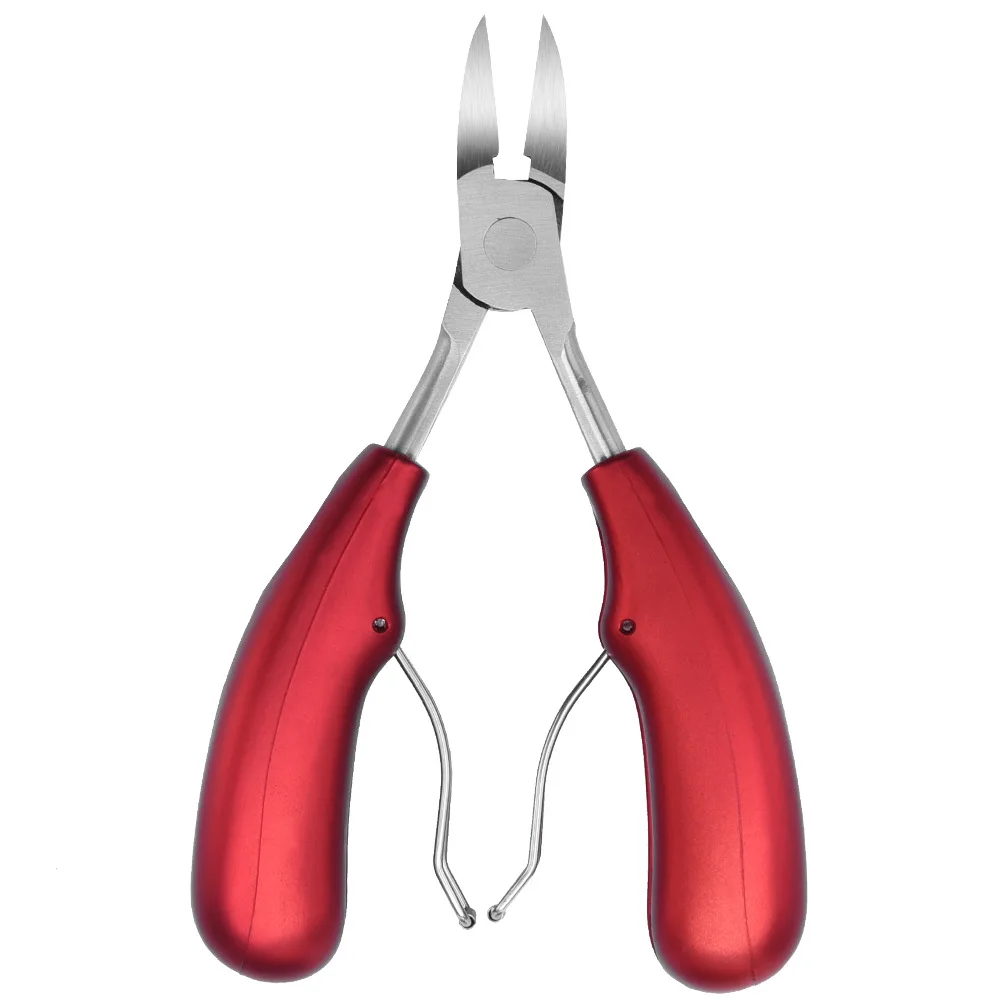 Острый триммер для ногтей жесткий твердый клипер для ногтей Педикюр маньюр инструменты пароникция Chiropody Podiatry слитные носочки ножницы для ногтей - Цвет: Rubber Red