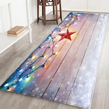 

3D Christmas Themed Carpet Thicken Christmas Santa Claus Non-slip Floor Mats Durable Christmas Home Decor Flooring Carpet