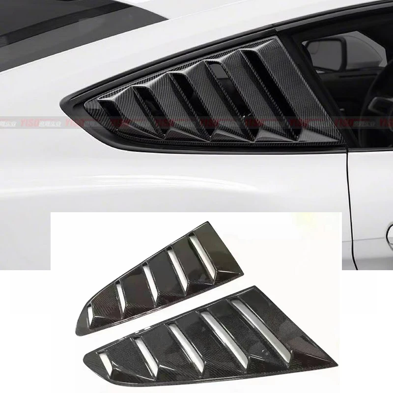 Автомобильный боковой дефлектор из углеродного волокна, вентиляционное окно, жалюзи, накладка, наклейка, подходит для Ford Mustang, Оконные Планки, вентиляционное отверстие - Цвет: A style