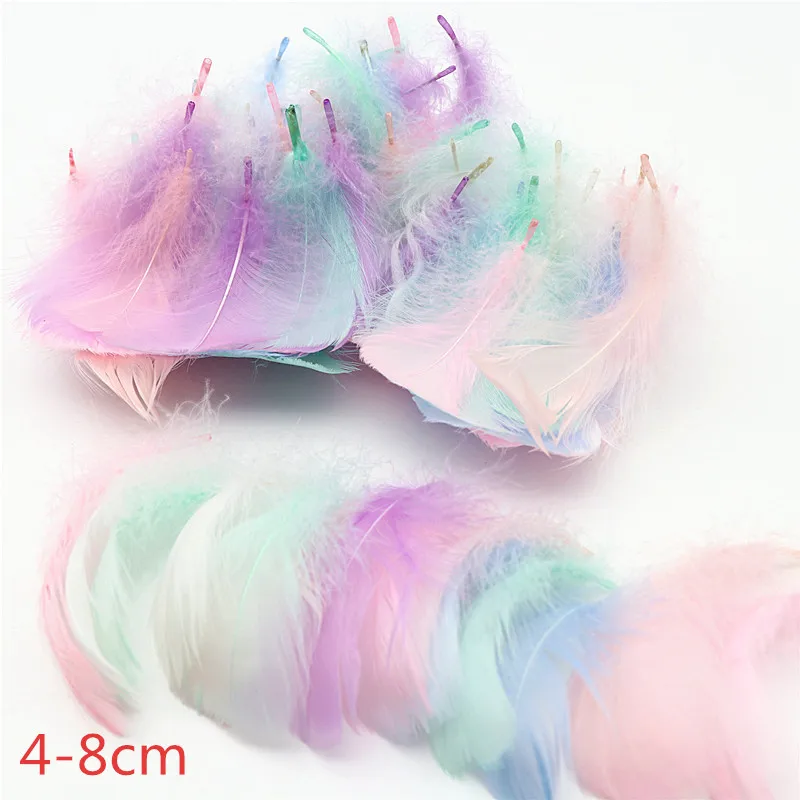Description Picture 2 of item100pcs Natural Goose Feather Feathers 4-8 Cm 8-12 Cm Goose Down Colored Feathers DIY Home Craft Decoration Jewelry Decoration