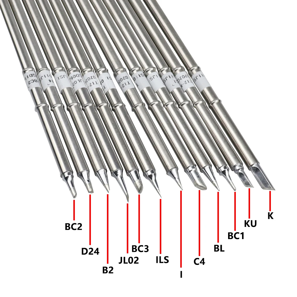 Soldering Iron Head Tips T12 Series Replacement Tip T12-K BC2 BC3 JL02 D24 KU ILS BL I For FX951 FX-952 T12-942 brass welding rod