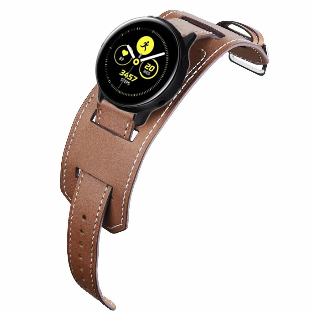 Кожаный браслет для Huami Amazfit Bip Huawei Watch gt 2 ремешок Samsung Gear Sport S2 S3 Frontier Galaxy Active 42 мм 46