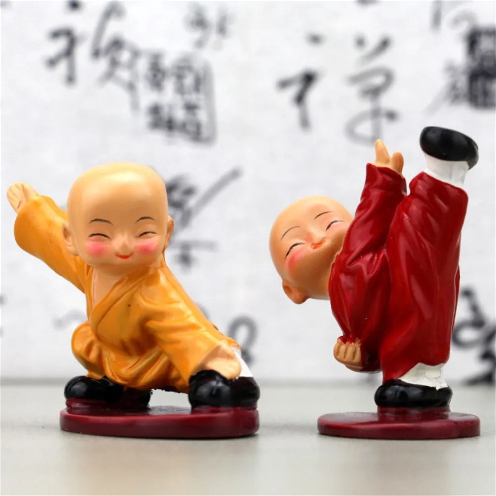 4pcs Cute Kongfu Monk Car Interior Display Ornament Home Closet Decor 2019ing