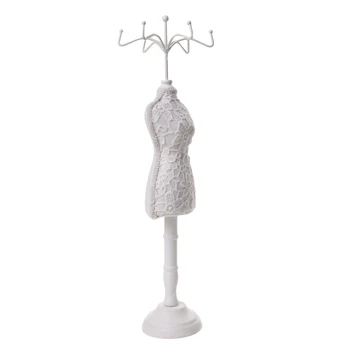 

Chic Wood Vintage White Cheongsam Dress Model Jewelry Display Holder Show Rack