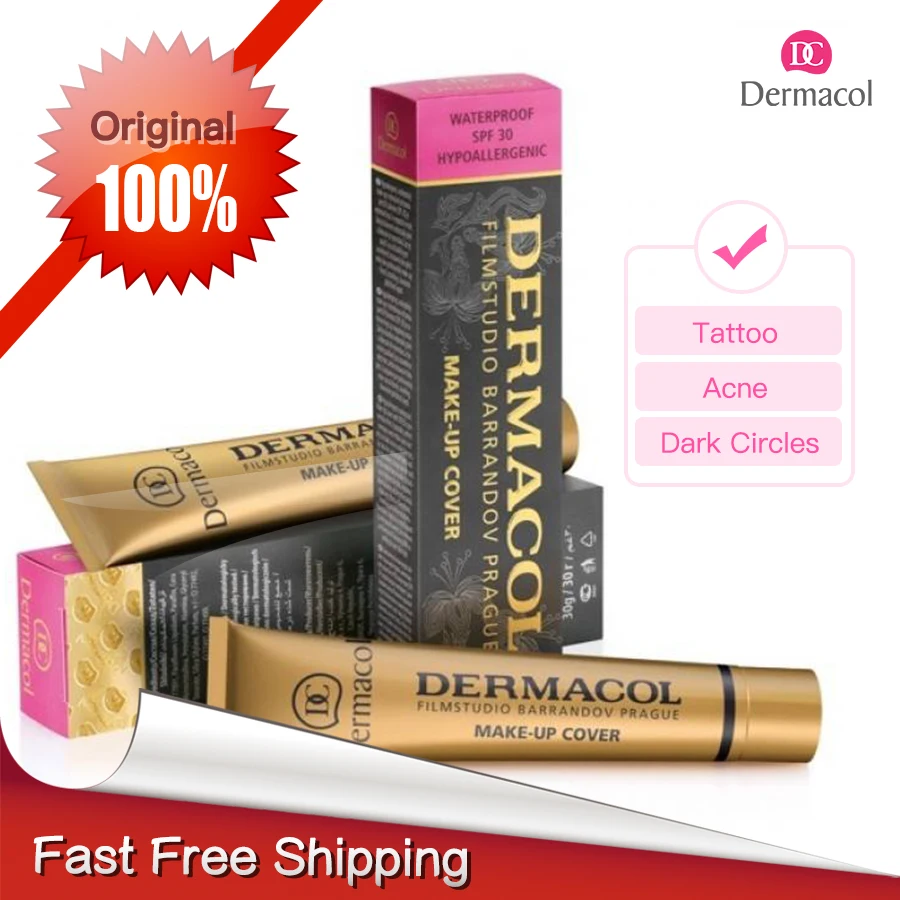 Tanie Dermacol makijaż pokrywa autentyczne 100% 30g podkład korektor baza profesjonalna twarz Dermacol makijaż paleta do konturowania