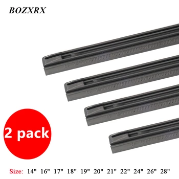 

BOZXRX 2Pc No Cutting Car Metal Wiper Blade Refill 8mm 16" 22" 24" 26" Windshield Windscreen Wiper Refills Replacement Rubber