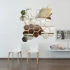 12pcs 3D Hexagon Bathroom Mirror Sticker Home Living Room Sofa TV Background Wall Decal Decor Acrylic DIY Sticker 1
