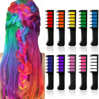 

10pcs Temporary Disposable Hair Chalk Hair Coloring Brush Hair Pens Salon Non-toxic Washable Hair Dye for Cosplay Birthday Party