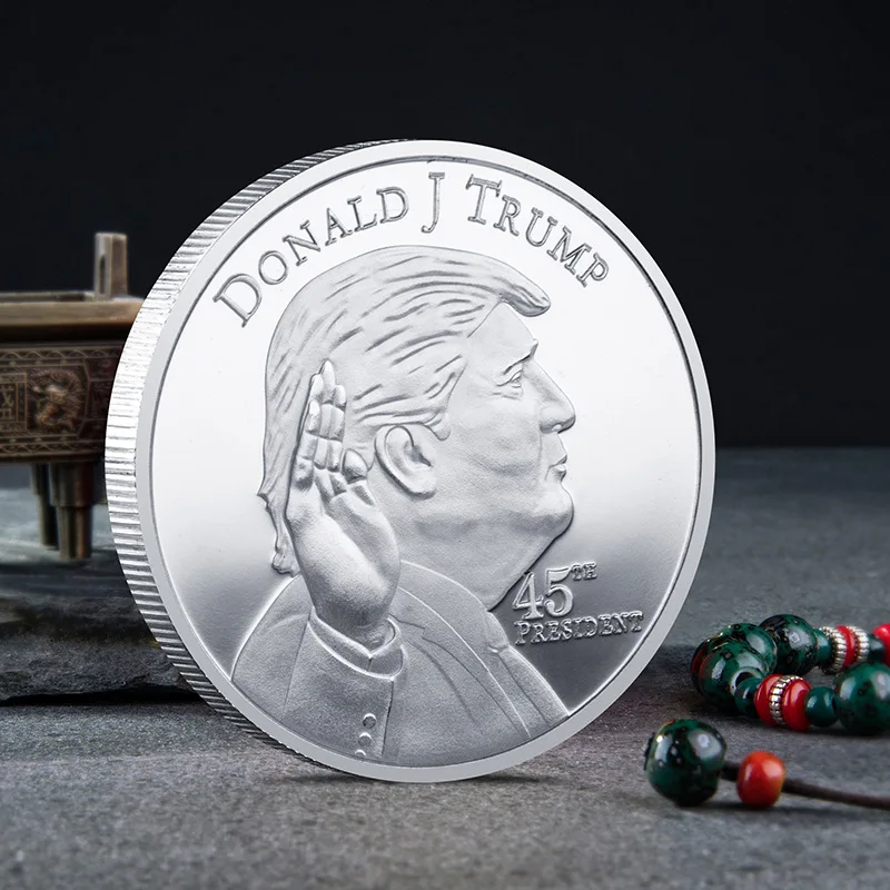 45-й президент США Дональд Трамп г. Снова наградная монета - Цвет: Silver