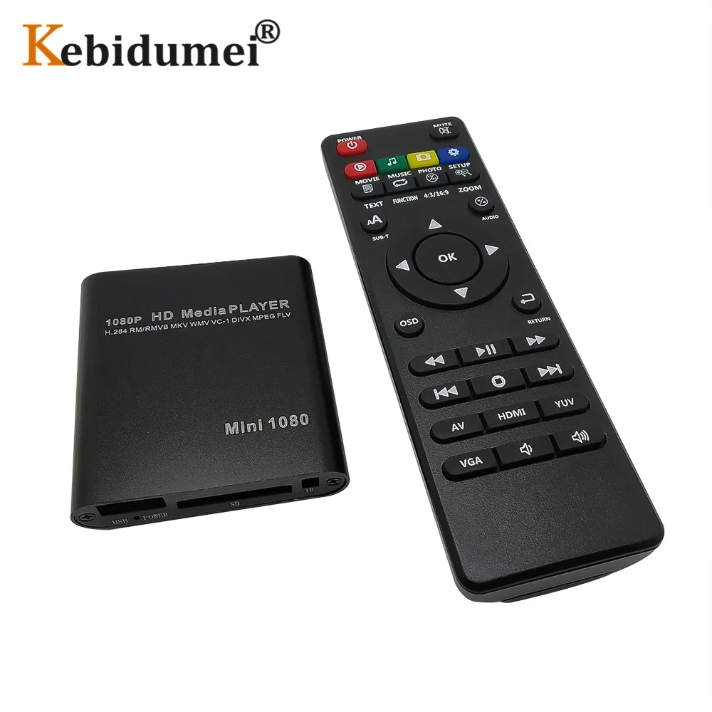 Full HD 1080P медиа-видеоплеер с HDMI-совместимым VGA AV USB SD/MMC Mpeg2-HD TV Box Surpport Mkv H.264 HDD