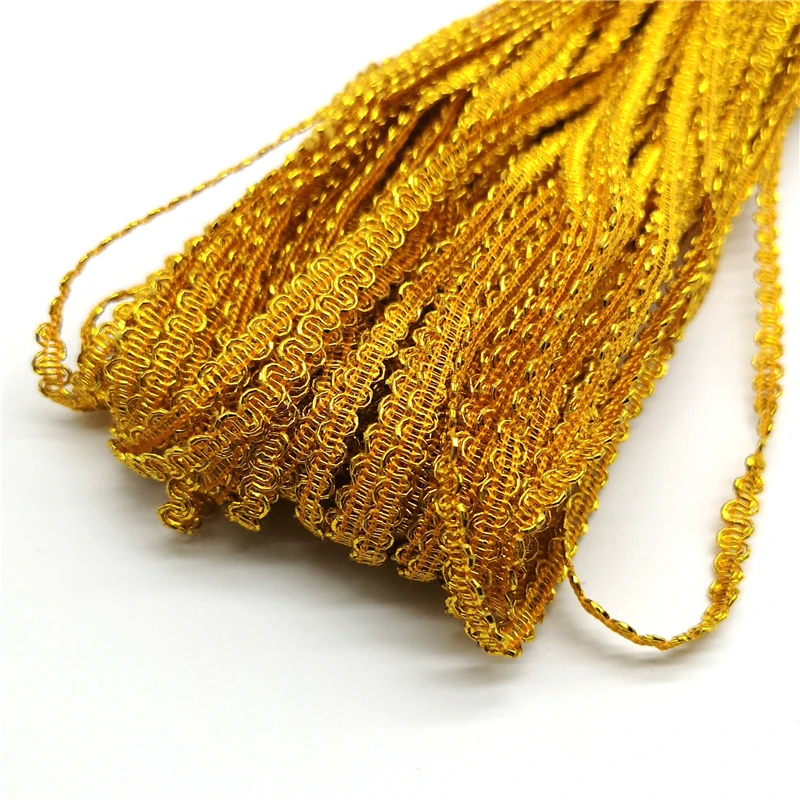 Lace Ribbon Lace Garment Accessories Lace Sewing Supplies Lace Accessories Lace Sewing Accessories Clothing Accessories 5 yards 6mm Gold Silver Line Wave Lace Ribbon Stage Performance Dress Costume Handmade Trims Wedding Party Accessories