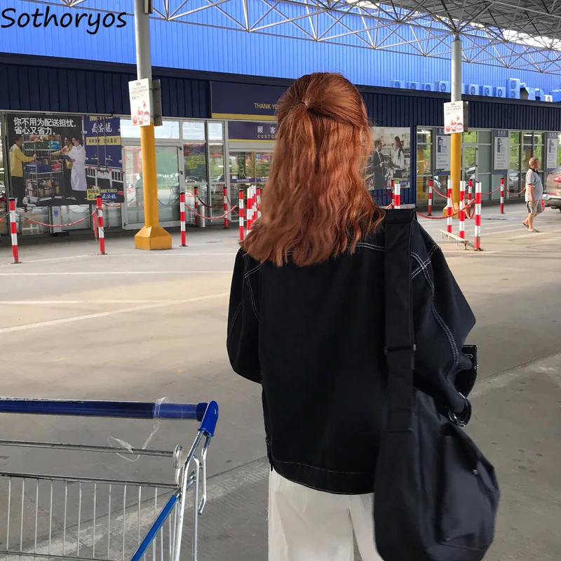 Куртка женская осенняя однобортная свободная однотонная универсальная верхняя