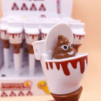 

1Pc Creative Funny Ballpoint Pen Cartoon Pushable Toilet Poop Shit Stool Ballpoint Pen for Kids Black Ink Kawaii Stationery