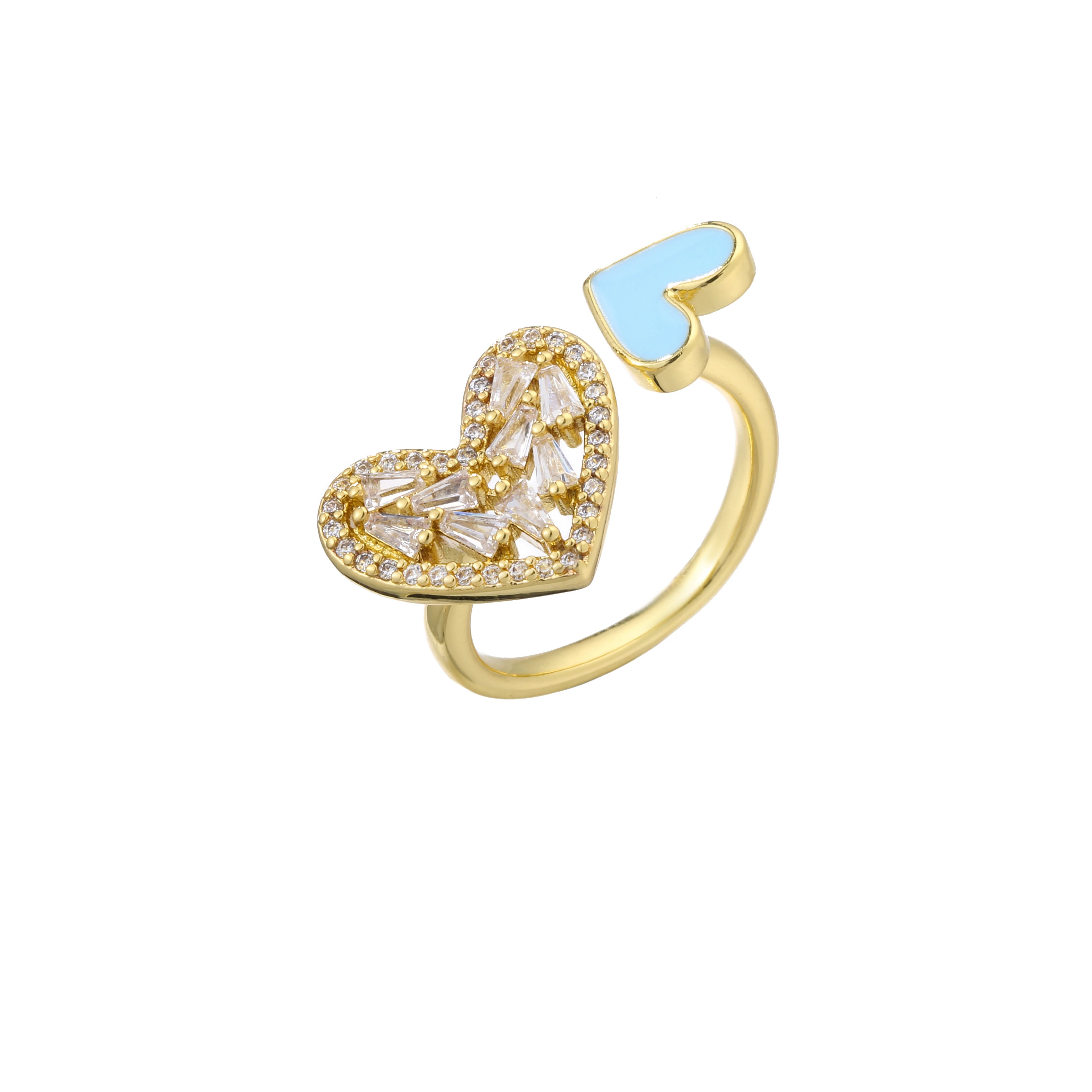 Bague Cœur d'Amour Romantique, Ajustable pour Femmes et Filles, Bijoux à la Mode