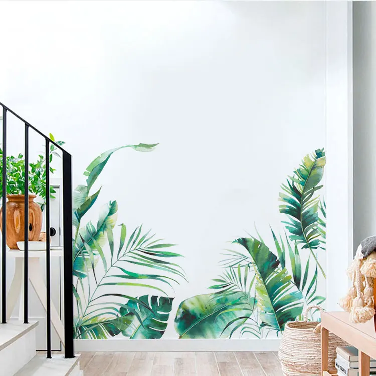 Tropical Vegetation Serie Wand Aufkleber Schlafzimmer Wohnzimmer Dekoration Wandbild Sofa Hintergrund Tapete Grün Aufkleber – Detail 4