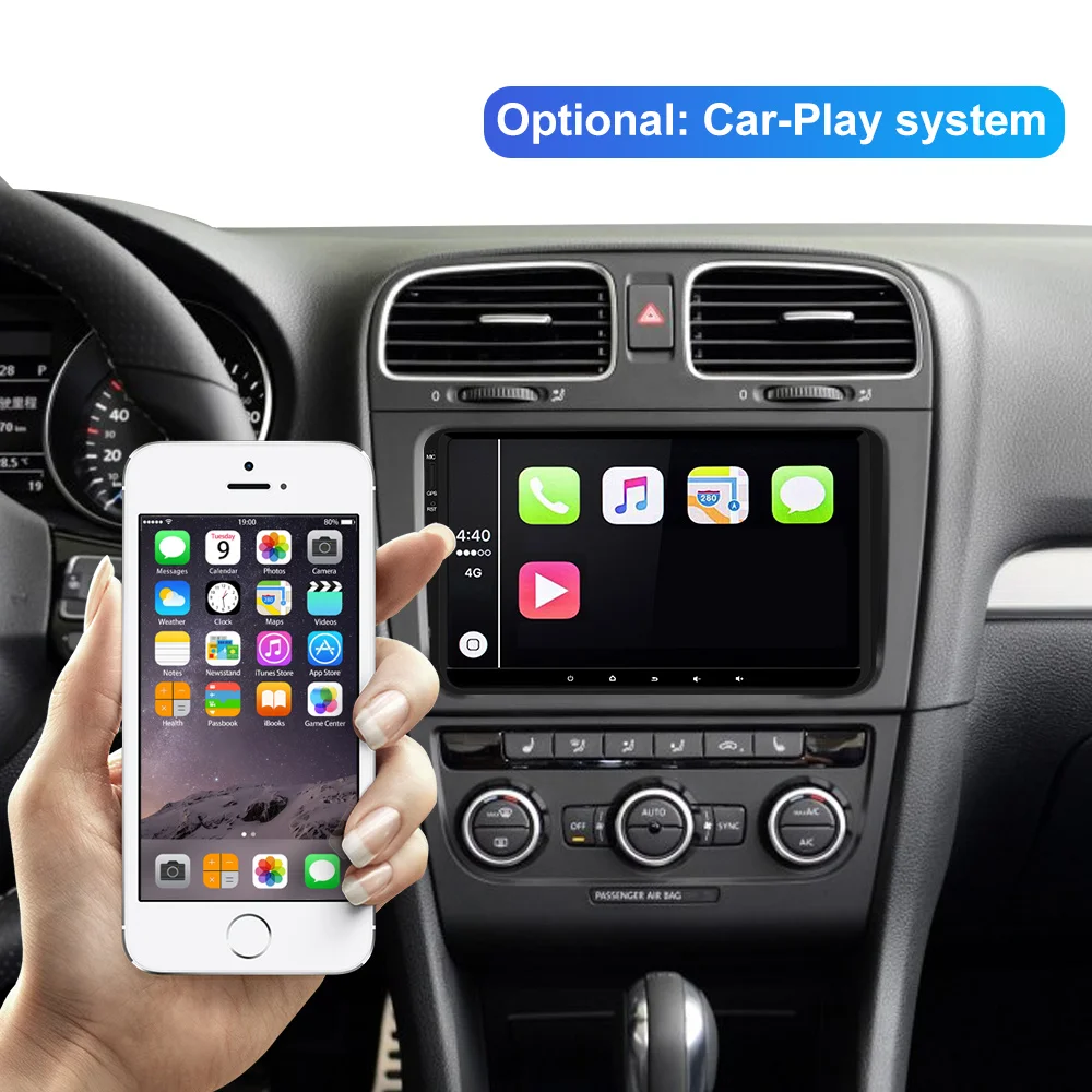 Isudar Auto Multimedia-Player GPS Android 9 Für VW/Golf/Tiguan/Skoda/Fabia/Schnelle/Sitz /Leon 8 Co