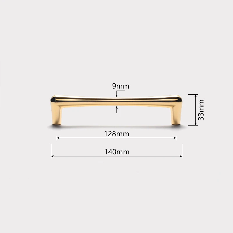 KAK яркая золотая для шкафа ручки в форме капли Твердые ящики цинковые ручки сплав кухонный шкаф двери Тянет Оборудование Для Обработки мебели - Цвет: 128mm