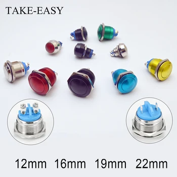 

TAKE-EASY Screw Electronic Smart Switch Metal Pressure Waterproof Momentary Fixing Push Button 12v 240v Switches 12/16/19/22mm