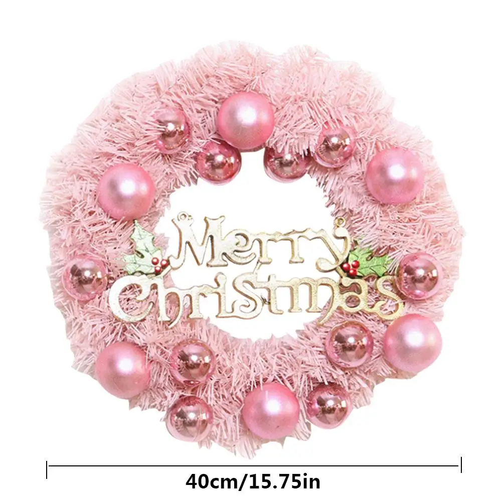 Рождественский венок с искусственными розовыми венок на дверь висячие подарки принадлежности для рождественской вечеринки декор для