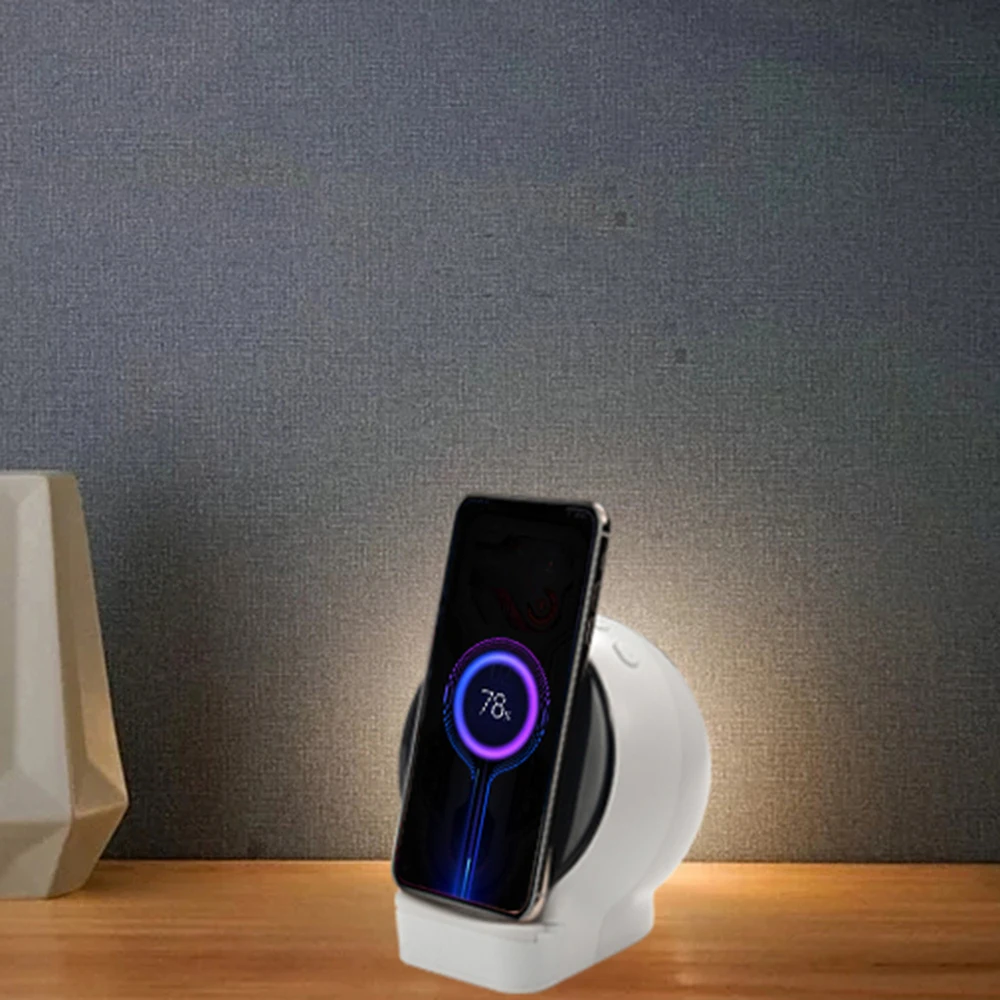 Горячая 3 в 1 Быстрое беспроводное зарядное устройство настольная лампа Bluetooth динамик s беспроводной динамик беспроводная Подставка для зарядки для samsung s8 s9 iPhone