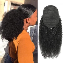 

Afro Kinky Curly Human Hair Drawstring Ponytail Drawstring Pony Tail With Clip In Hair Pieces Ponytail Human Hair