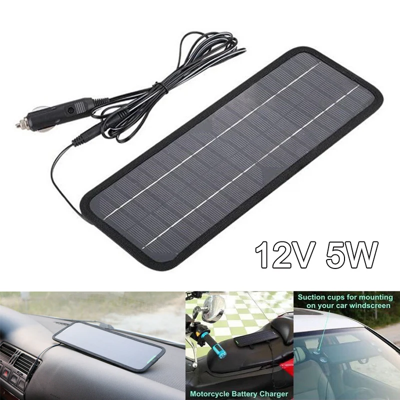 

Solar Panel 12V 5W Battery Charger System Portable Maintainer Marine Boat Car MU