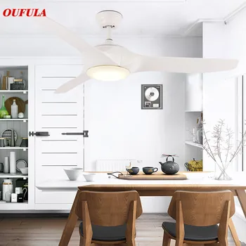 

OUFULA Modern Ceiling Fan Lights Lamps With Remote Control Contemporary Fan Lighting For Dining Room Bedroom Restaurant