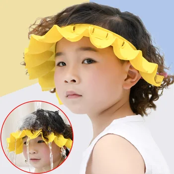 

Kids Safe Shampoo Shower Bathing Cap Bath Protect Adjustable Soft Cap for Baby Wash Hair Shield Children Bathing Hat