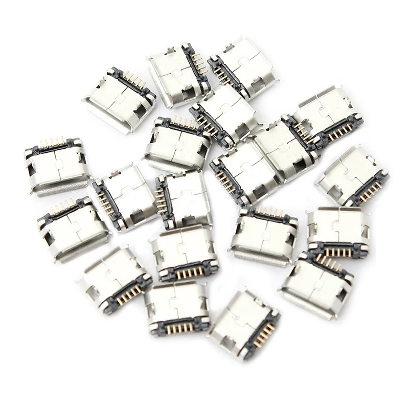 

60Pcs Micro-USB Type B Female 5 Pin SMT Placement SMD DIP Socket Connector