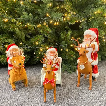 

Santa Claus Riding on Elk Electric Musical Toy Santa Claus Electric Xmas Deer Gift for Kids Christmas Holiday Decoration J8