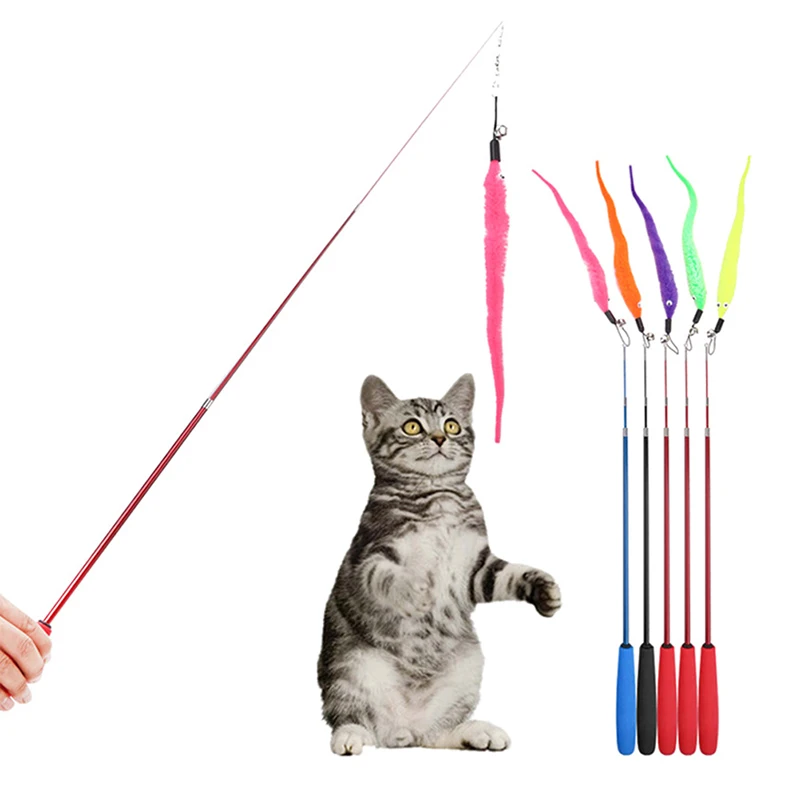 1 шт., игрушка для кошек, плюшевая, сменный котенок, собачка, прорезыватель, забавная игра, интерактивные игрушки для кошек с перьями