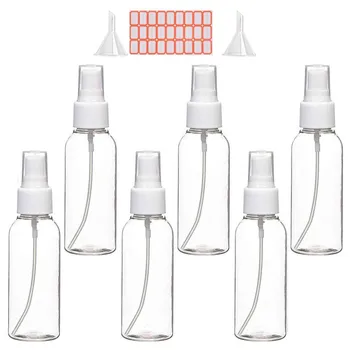 

35pcs/set Small Empty Plastic Transparent Spray Bottles Refillable Portable Soap Dispenser&Funnels&Labels Bathroom Accessories 4