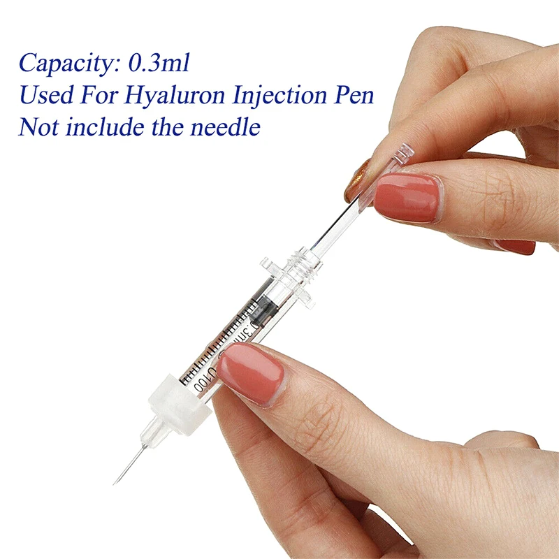 Noninvasive Nebulizer Disposable 0.3ML Syringe Ampoule Head Needle For Hyaluron Pen Meso Injection Gun Anti-wrinkle Lip Filling