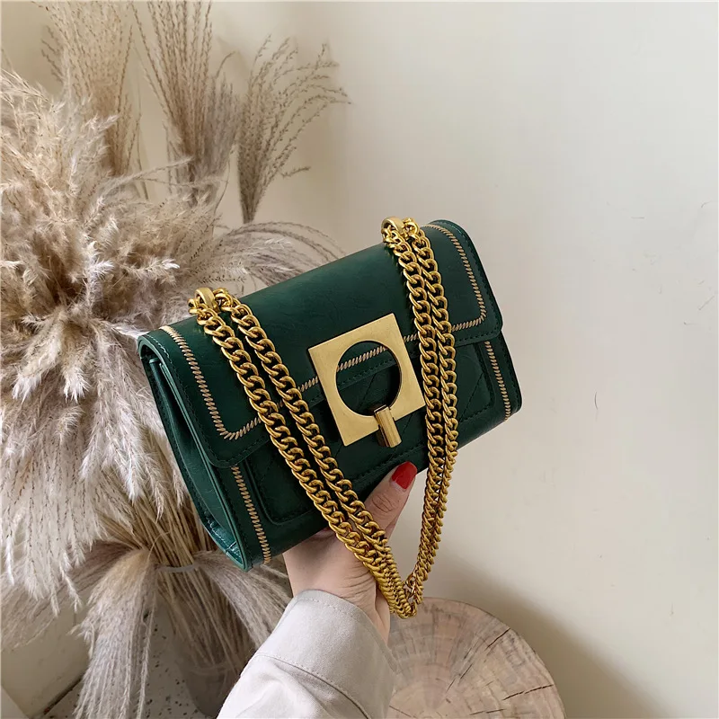 

Fairy Elegant Bag Women's 2019 New Style Fashion Korean-style Versatile Textured Shoulder Bag Chain Bag Fashion Small Square Bag