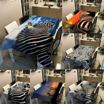 

Tablecloth Zebra Series Printing Table Cover For Home Decoration Living Room Decor Fashion Creative Funny Zebras Table Cloth