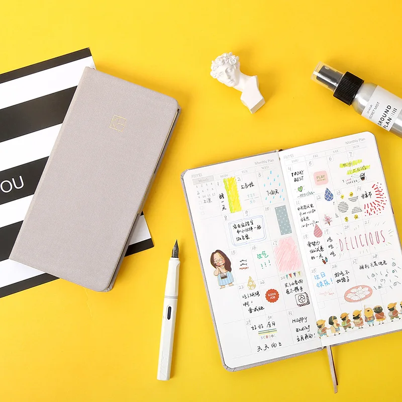 

Creative DIY Weekly Plan Notebook Pure Color Pocket Journal Planner Diary Note Paper Gifts School Office Stationery Supplies